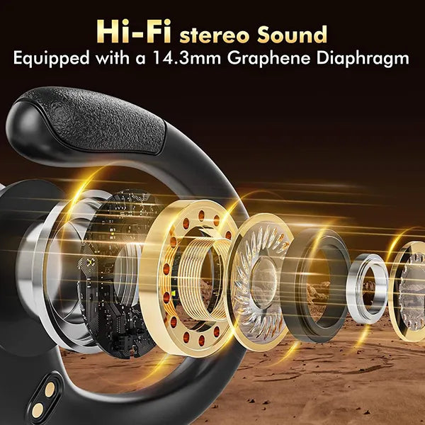 MaxSound Wireless Running Earbuds – Bluetooth, LED Display, Earhook, IPX7 Waterproof, Deep Bass HD Stereo for Gym & Sport