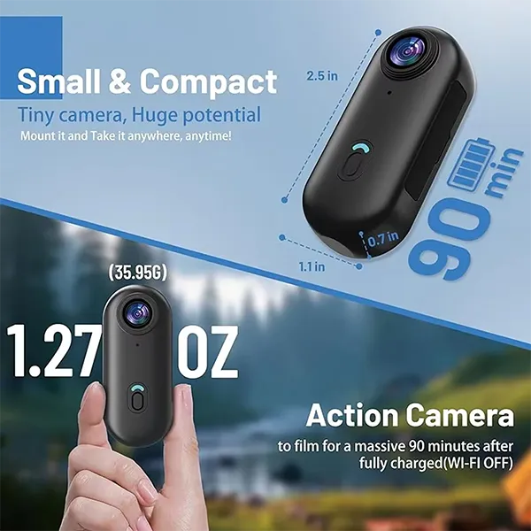 KeyKle 4K Helmet Camera – Magnetic Mount, 120° Wide Angle, 30M Waterproof, 150-Min Battery | Bike, Motorcycle & Travel