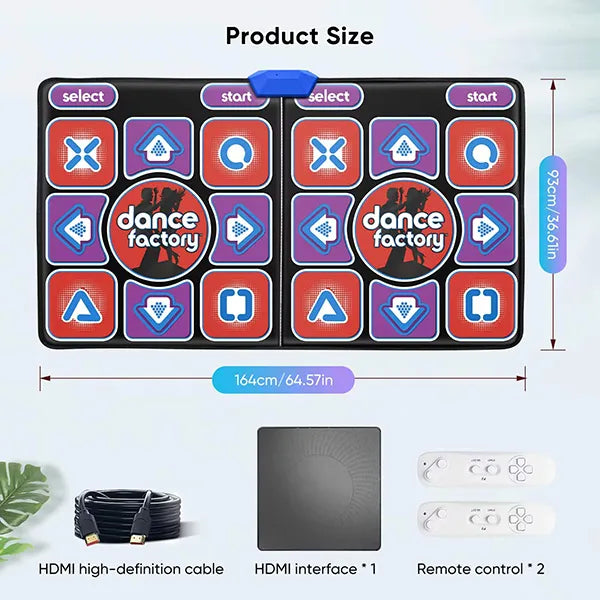 HoliDan Double User Dance Mat – 68 Games, 200 Songs, Non-Slip, for Kids & Adults, PC & TV