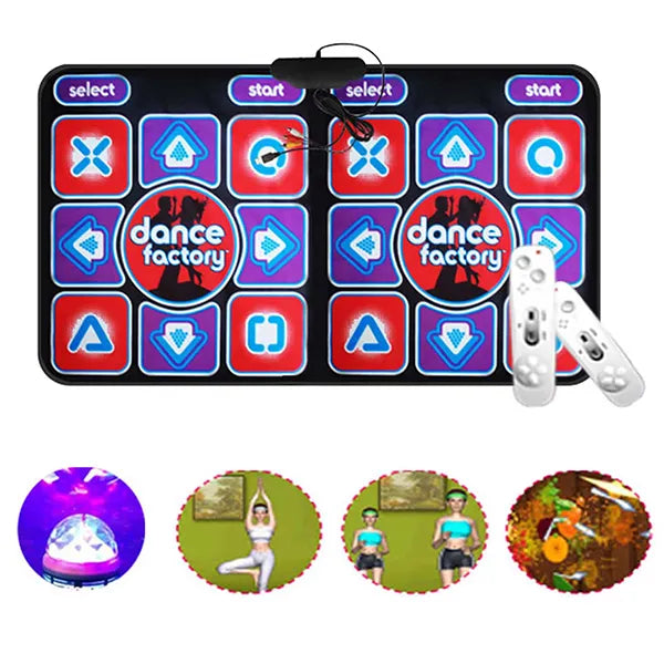 HoliDan Double User Dance Mat – 68 Games, 200 Songs, Non-Slip, for Kids & Adults, PC & TV