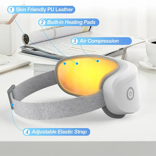KaliEye Eye Massager with Heat & Bluetooth Music – Heated Eye Mask for Migraine Relief, Better Sleep & Relaxation