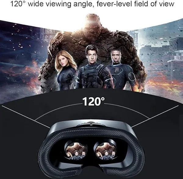 LumiH K5 VR Headset – 3D VR Glasses with Remote Controller, Anti-Blue Light, iOS & Android Compatible