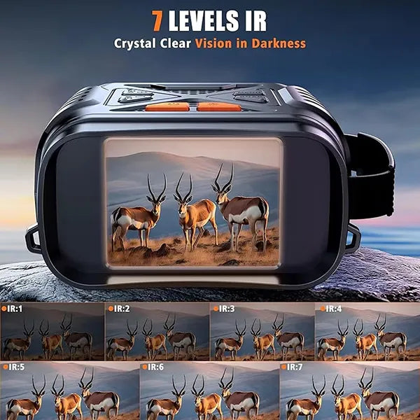 Visglo 4K Night Vision Binoculars – 10x Digital Zoom, 7x Infrared, 2.8" HD Screen & 64GB TF Card