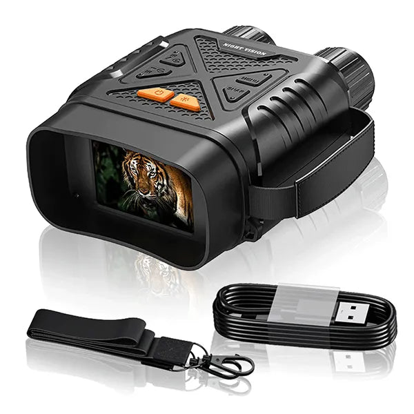 MonoBia 4K Night Vision Binoculars – 10x Digital Zoom, 7x Infrared, 2.8" HD Screen & 64GB TF Card