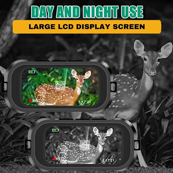 MonoBia 4K Night Vision Binoculars – 10x Digital Zoom, 7x Infrared, 2.8" HD Screen & 64GB TF Card