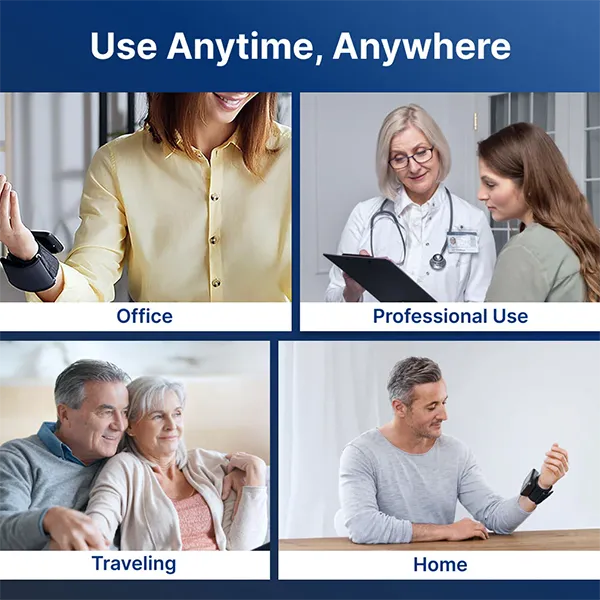 MoniAdam Wrist Blood Pressure Monitor – Touch Screen, 3-Colour Display, Dual-User Memory & Voice Broadcast