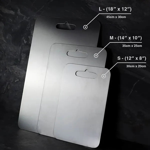MoniBoa 100% Titanium Cutting Board – Reversible, Dishwasher Safe with Handle
