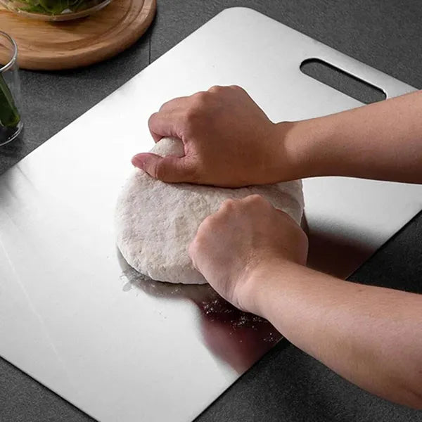MoniBoa 100% Titanium Cutting Board – Non-Toxic, Dishwasher Safe, Reversible Charcuterie Board with Handle for Kitchen & Camping