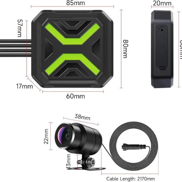 Z2 JeneMoto Motorcycle Dash Cams US01