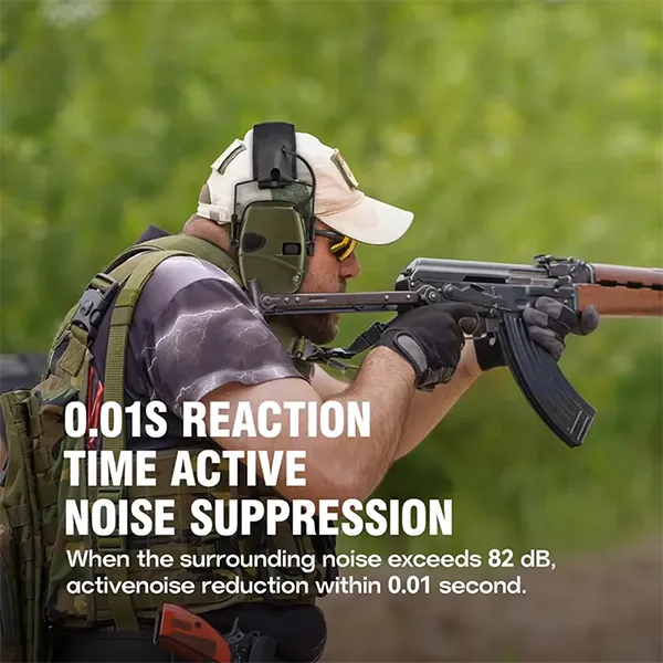 NoiActiz Electronic Shooting Earmuffs – Noise Cancelling Ear Protection with Sound Amplification for Gun Range & Hunting
