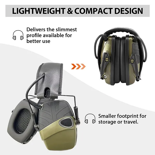 EairShoot Electronic Shooting Earmuffs – Noise Cancelling Ear Protection with Sound Amplification for Gun Range & Hunting