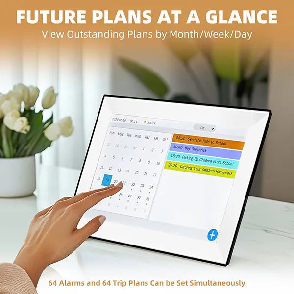 NuvDay 10.1" WiFi Smart Digital Calendar – Clock, Reminders & Alarm for Seniors