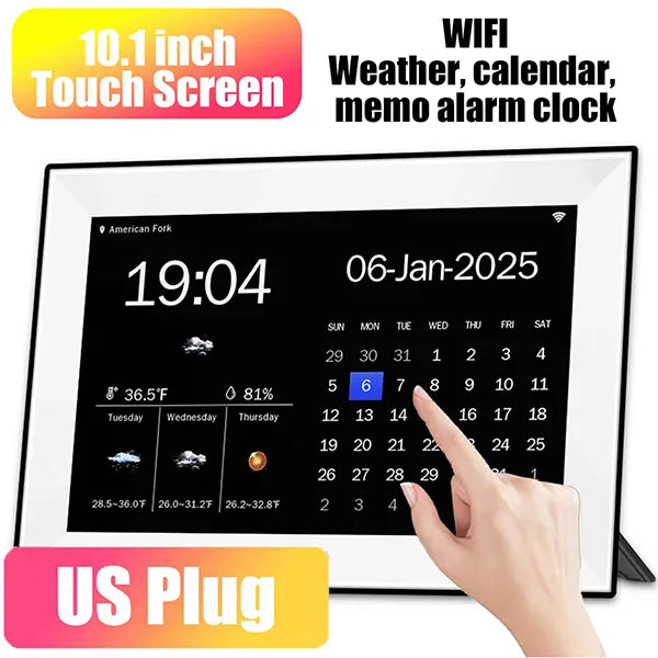 NuvDay 10.1" WiFi Smart Digital Calendar – Clock, Reminders & Alarm for Seniors
