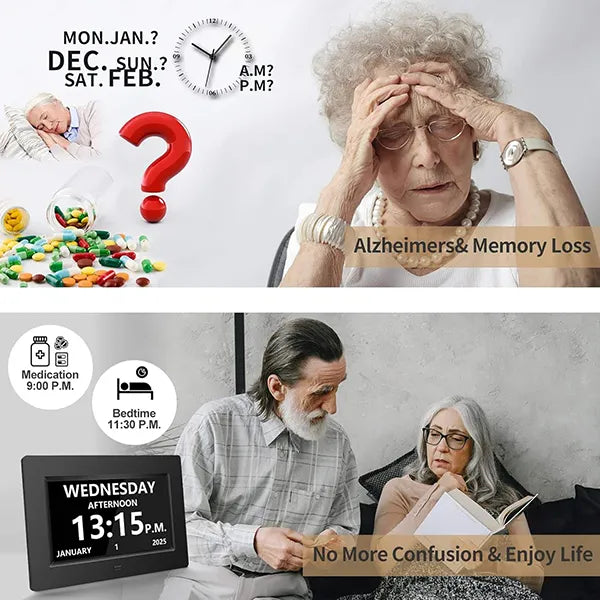NuvDay 10.1" WiFi Smart Digital Calendar – Clock, Reminders & Alarm for Seniors