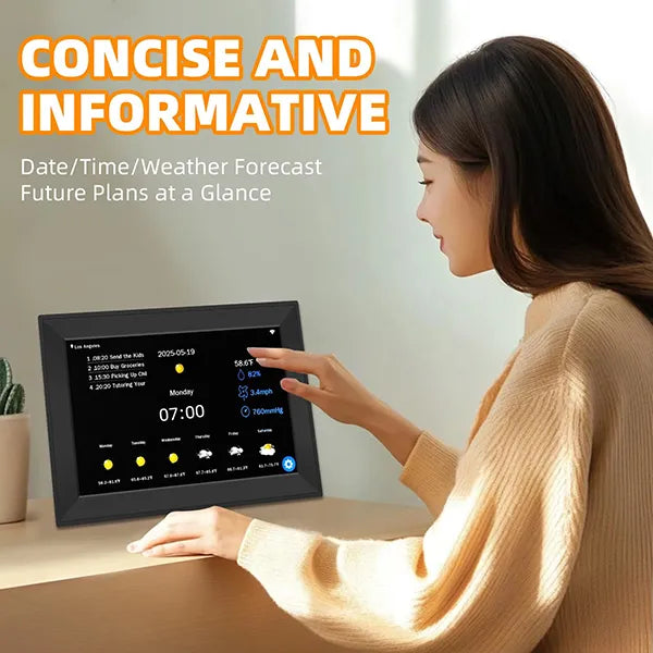 NuvDay 10.1" WiFi Smart Digital Calendar – Clock, Reminders & Alarm for Seniors