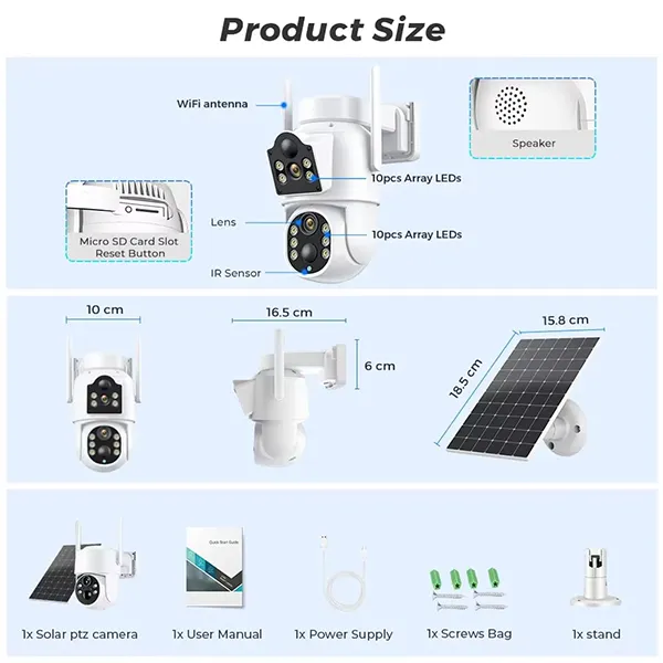 Nova Z3 Pro Outdoor Security Camera – 4K 8MP Solar WiFi PTZ Camera, 7800mAh Battery, No Subscription
