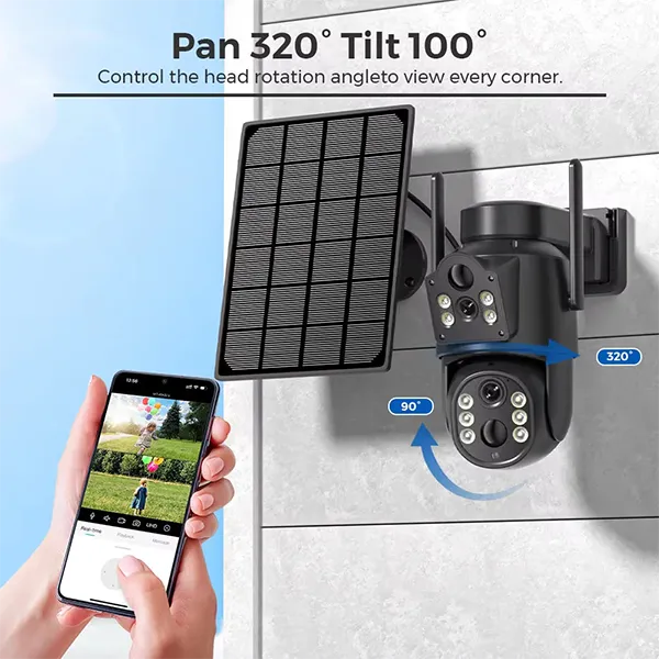 Nova Z3 Pro Outdoor Security Camera – 4K 8MP Solar WiFi PTZ Camera, 7800mAh Battery, No Subscription