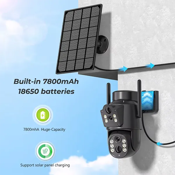 Nova Z3 Pro Outdoor Security Camera – 4K 8MP Solar WiFi PTZ Camera, 7800mAh Battery, No Subscription