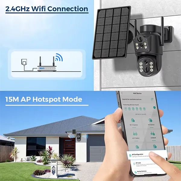 Nova Z3 Pro Outdoor Security Camera – 4K 8MP Solar WiFi PTZ Camera, 7800mAh Battery, No Subscription