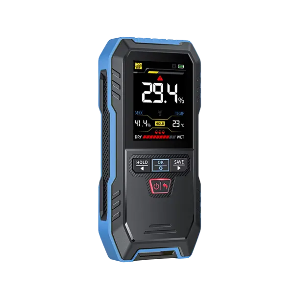 DrikCoter Pinless Moisture Meter – Rechargeable Humidity Detector for Wood, Wall, Concrete & Lumber with Data Hold, Record & Flashlight