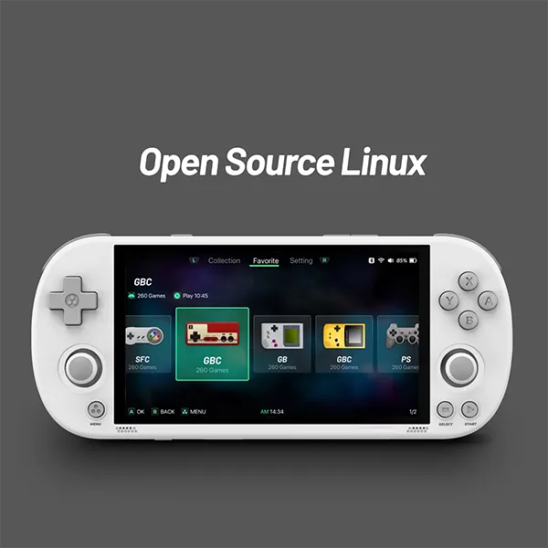 Playgooi SmartPro Handheld Gaming Console – 4.96" IPS Screen, Linux, RGB Lighting & Joystick