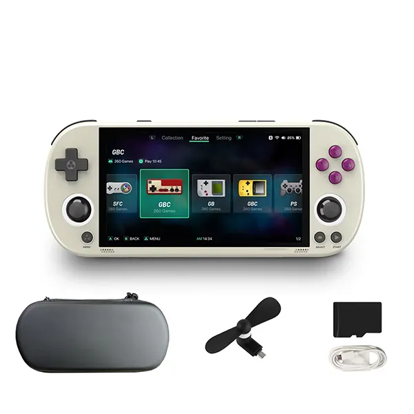 Playgooi SmartPro Handheld Gaming Console – 4.96" IPS Screen, Linux, RGB Lighting & Joystick