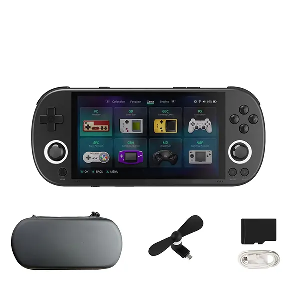 Playgooi SmartPro Handheld Gaming Console – 4.96" IPS Screen, Linux, RGB Lighting & Joystick
