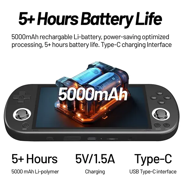 Playgooi SmartPro Handheld Gaming Console – 4.96" IPS Screen, Linux, RGB Lighting & Joystick