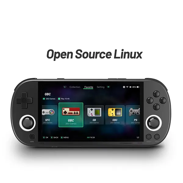 Playgooi SmartPro Handheld Gaming Console – 4.96" IPS Screen, Linux, RGB Lighting & Joystick