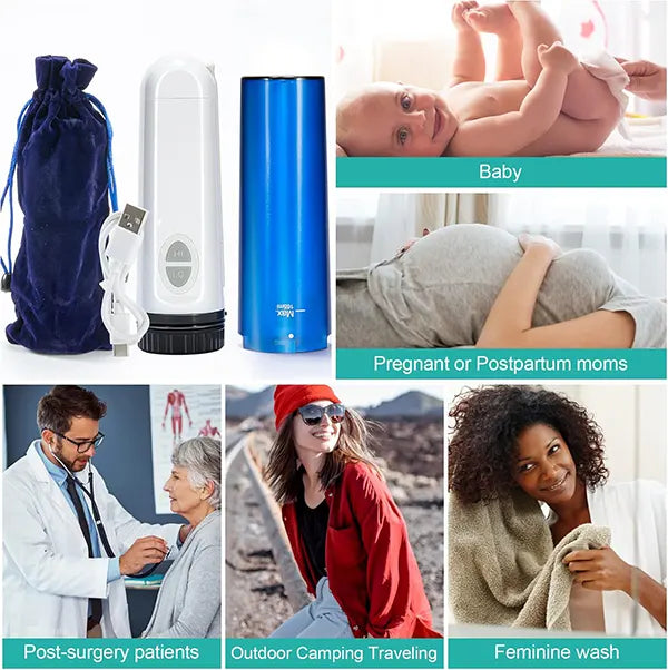 WashSmast Portable Electric Bidet – Rechargeable USB Handheld Bidet Sprayer for Travel & Home Personal Hygiene