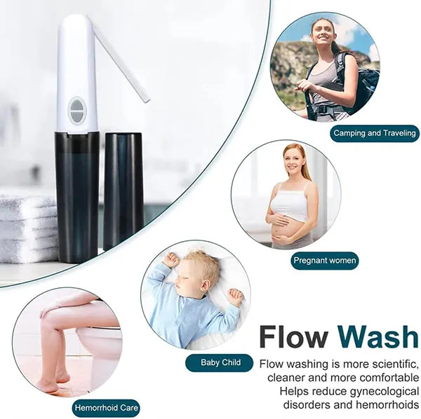 WashSmast Portable Electric Bidet – Rechargeable USB Handheld Bidet Sprayer for Travel & Home Personal Hygiene