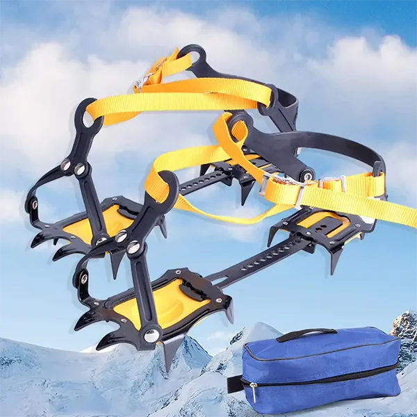 PraIce Ice Cleats – 10-Tooth Stainless Steel Crampons, Adjustable Snow Grips with Carry Bag