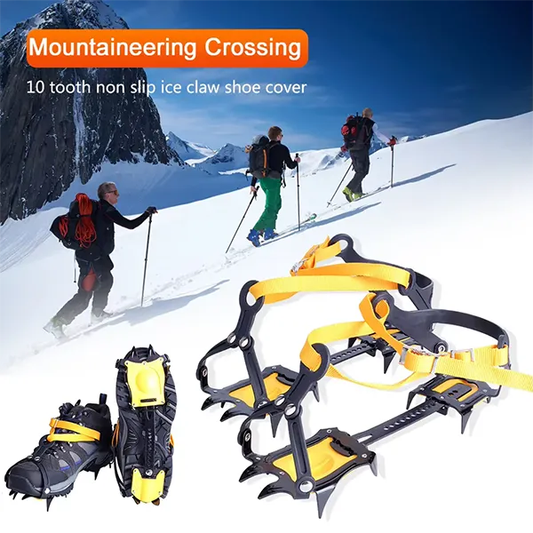 PraIce Ice Cleats – 10-Tooth Stainless Steel Crampons, Adjustable Snow Grips with Carry Bag