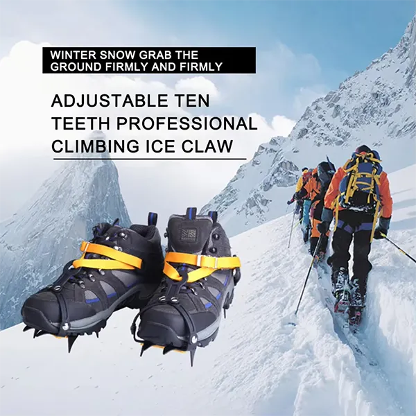 PraIce Ice Cleats – 10-Tooth Stainless Steel Crampons, Adjustable Snow Grips with Carry Bag