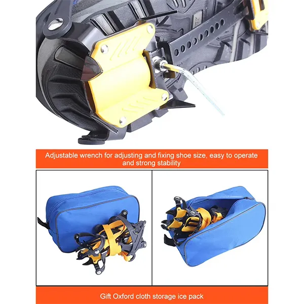 PraIce Ice Cleats – 10-Tooth Stainless Steel Crampons, Adjustable Snow Grips with Carry Bag