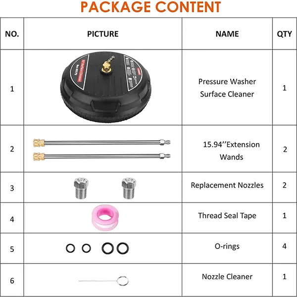 ZoliC3 Pressure Washer Surface Cleaner – 15", 4000 PSI, 2 Extension Wands, 1/4" Quick-Connect for Driveway, Patio & Concrete