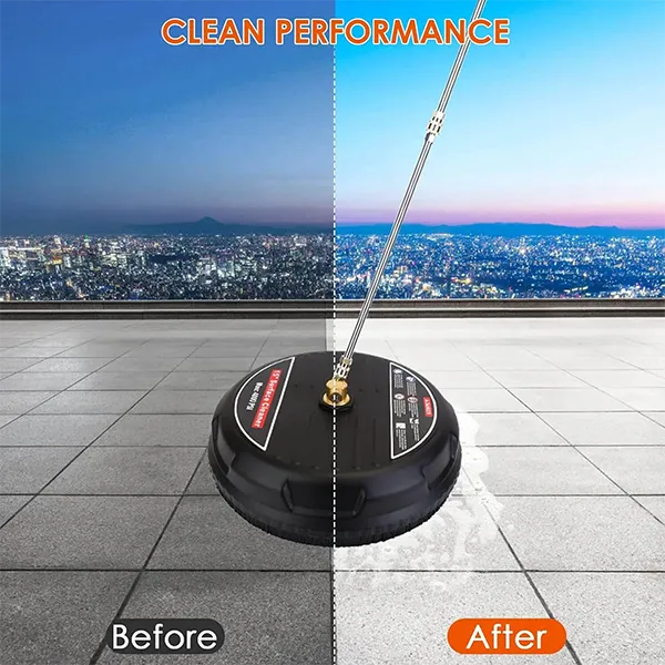 ZoliC3 Pressure Washer Surface Cleaner – 15", 4000 PSI, 2 Extension Wands, 1/4" Quick-Connect for Driveway, Patio & Concrete