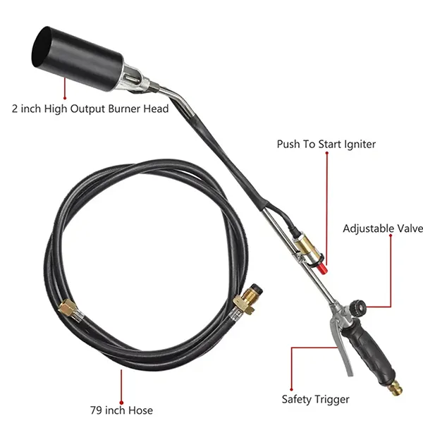 CampiZ2 Propane Torch Weed Burner – 800,000 BTU Flame Thrower with Turbo Trigger Igniter for Garden, Ice, Snow & Roofing