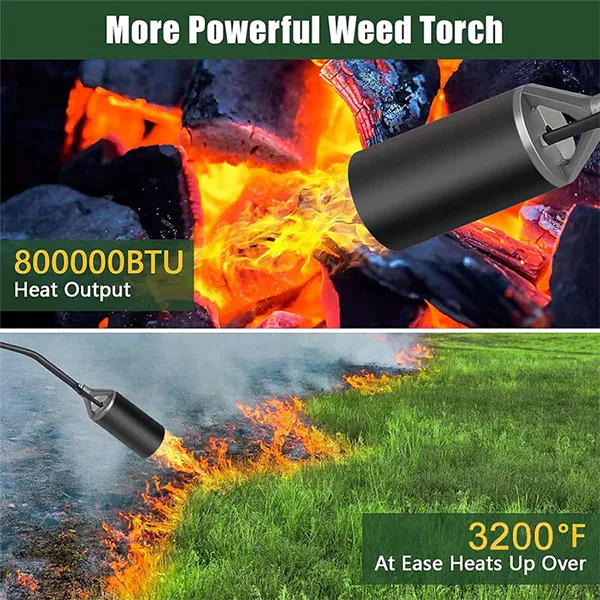 CampiZ2 Propane Torch Weed Burner – 800,000 BTU Flame Thrower with Turbo Trigger Igniter for Garden, Ice, Snow & Roofing