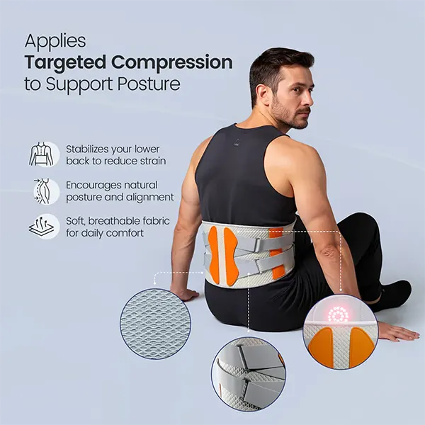 G2Light4 3-in-1 Lumbar Support Belt – Wireless Heating Pad, Massage & Sciatica Relief, 3 Speeds, 5 Temperatures for Men & Women