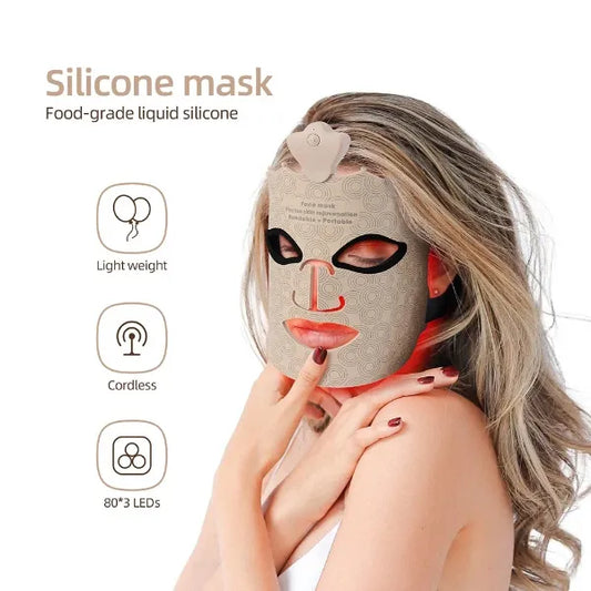 HMiAcne Red Light Therapy Mask – Wireless LED Silicone Face Mask with Eye Protection for Acne & Skin Rejuvenation