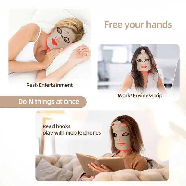 HMiAcne Red Light Therapy Mask – Wireless LED Silicone Face Mask with Eye Protection for Acne & Skin Rejuvenation