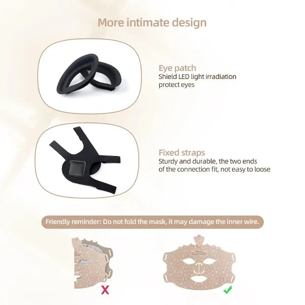HMiAcne Red Light Therapy Mask – Wireless LED Silicone Face Mask with Eye Protection for Acne & Skin Rejuvenation