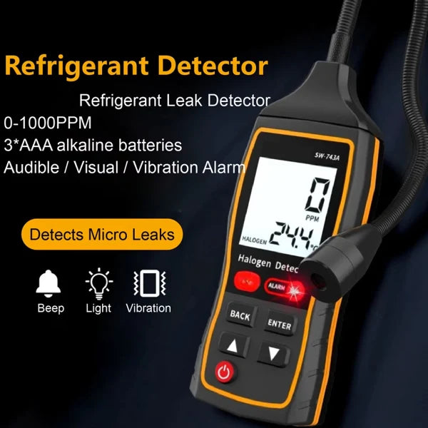 HimoLek Refrigerant Leak Detector – Advanced HVAC & Auto Halogen Sniffer with LCD Display