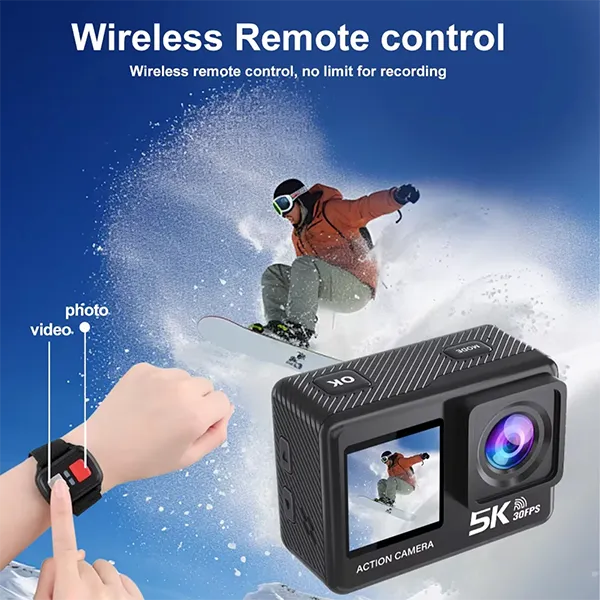 RikuCam 5K Action Camera – 50MP, IP68 Waterproof to 5M, 170° Wide Angle & Anti-Shake