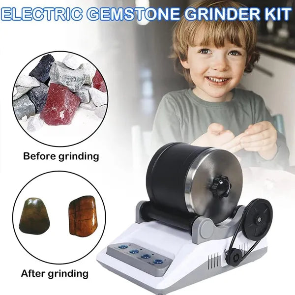 PolGem Rock Tumbler Kit – 4-Stage Grit System with 7-Day Timer
