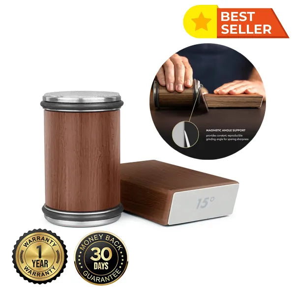 Koovxia Rolling Knife Sharpener – Manual Pull-Through Sharpener for Kitchen Knives