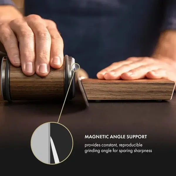 Koovxia Rolling Knife Sharpener – Manual Pull-Through Sharpener for Kitchen Knives