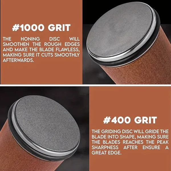 Koovxia Rolling Knife Sharpener – Manual Pull-Through Sharpener for Kitchen Knives