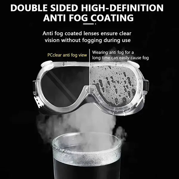 KelySafe Safety Glasses – Anti-Fog HD Clear Safety Goggles for Lab, Chemistry & Industrial Use, Over-Glasses Fit